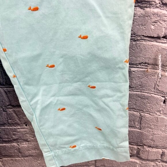 J Crew Critter Broken In Chino Pants Crop Length Whales Blue Size 2 - Picture 8 of 10